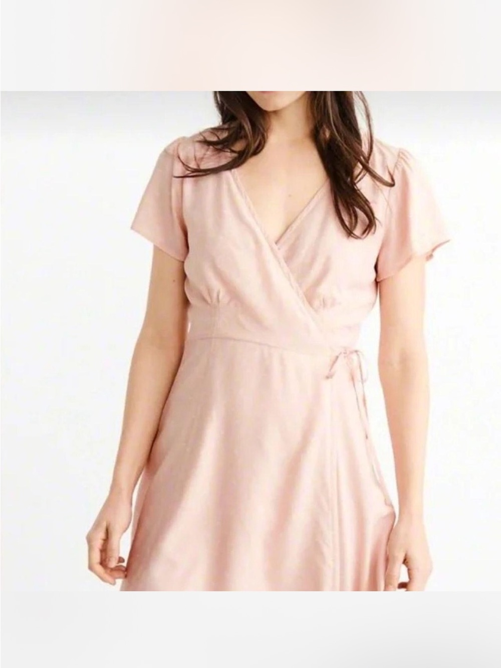 Abercrombie & Firch Pale Pink/White Wrap Flowy Mini Dress